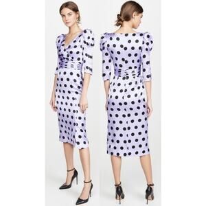 Olivia Rubin Diana Dress Polka Dot Midi Silk